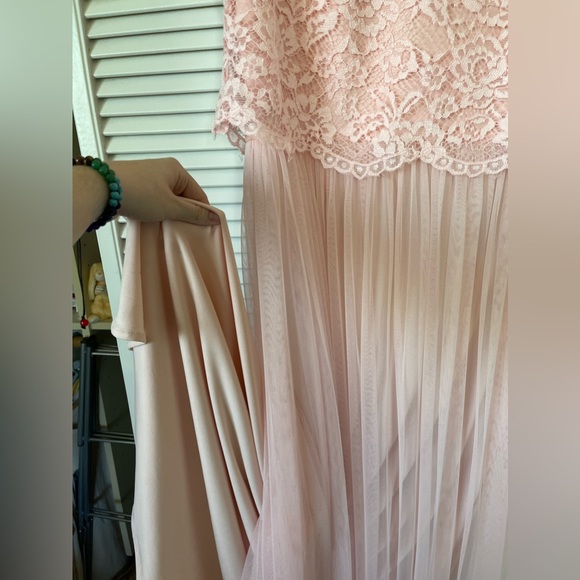 Le Parole Pink Lace Prom Dress - Size 12 - Picture 6 of 6